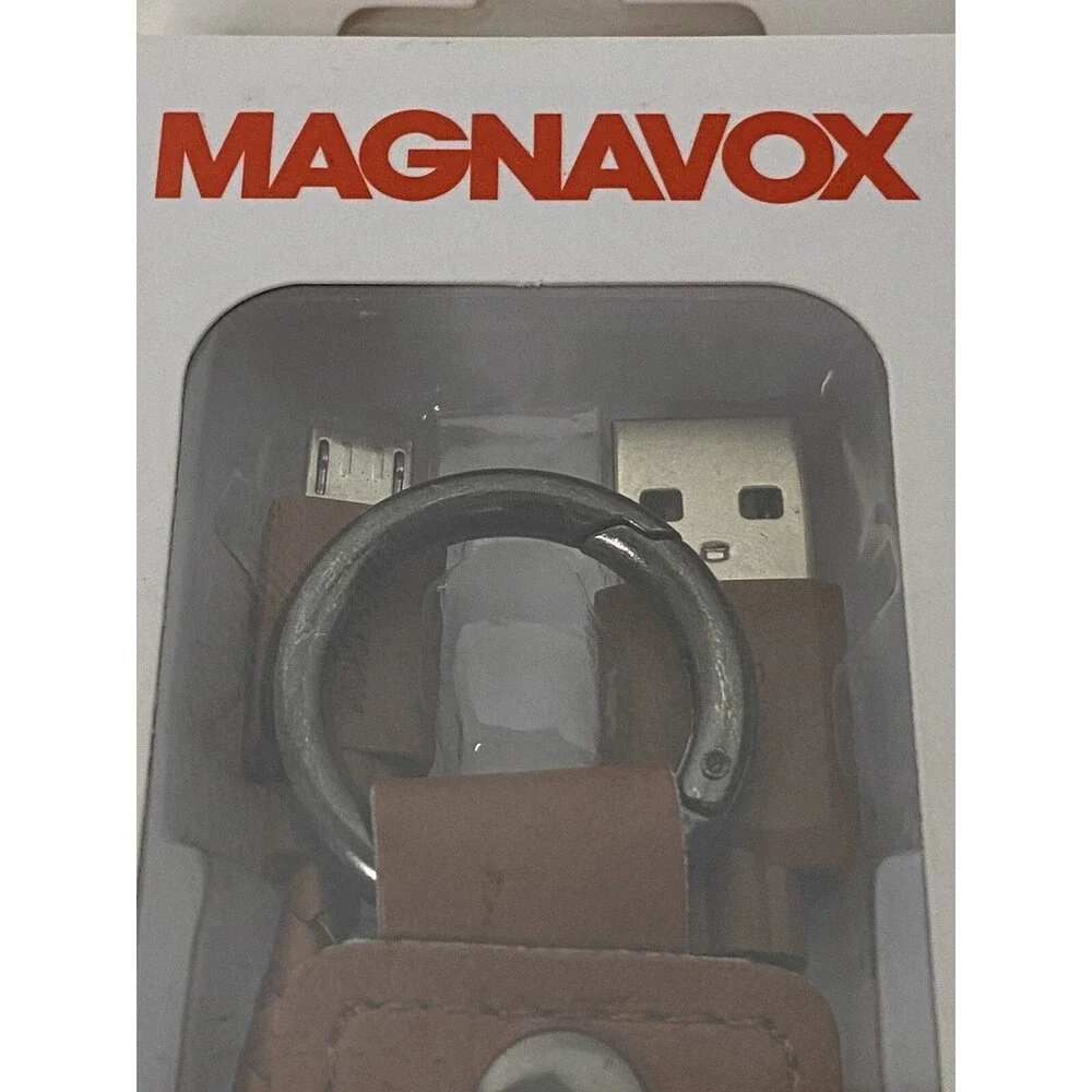 Magnavox Keyring with Micro USB to Standard USB Charging Cable New Sealed Box